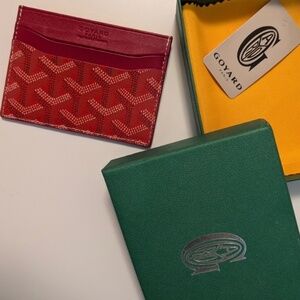 Red goyard card holder